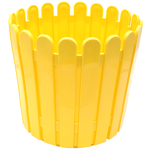 Natures Plus Fence Pot - 11 Inch, Yellow, 11 x 9 x 10  