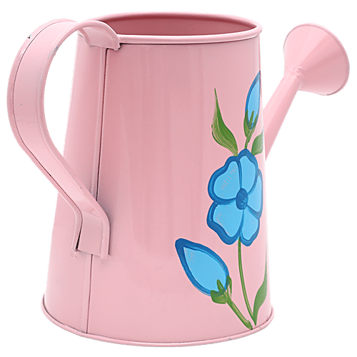 Natures Plus Garden Planter Water Can - 7 Inch,  Peach Pink, 11 x 6 x 7  