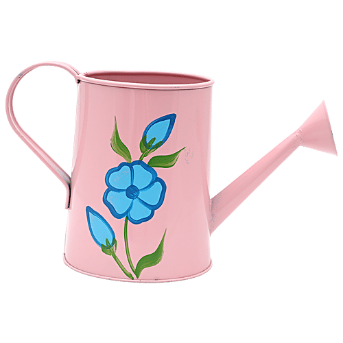 Natures Plus Garden Planter Water Can - 7 Inch,  Peach Pink, 11 x 6 x 7  