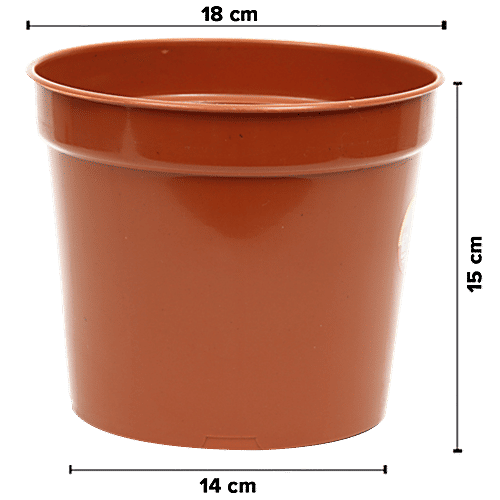 Natures Plus Nursery Pot - 18 cm, Brown, 1 pc 18 cm x 14 cm x 15 cm