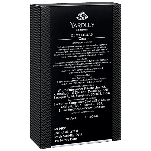 Yardley London Gentleman Classic Daily Wear Perfume for Men| Woody Notes, 100 ml  