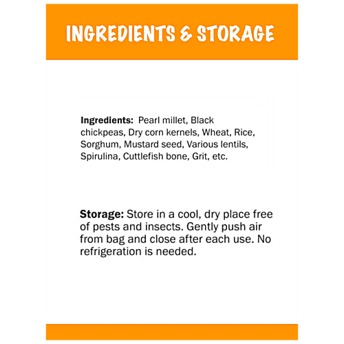 The Birds Company Bird Food - Premium Seed Blend Of 8 Grains & Nuts With Spirulina & Cuttlefish Bone, 450 g  