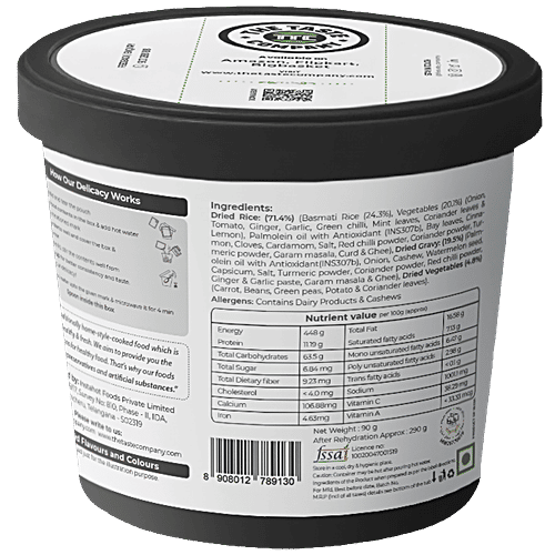 The Taste Company  Special Veg Rice - Ready To Eat, Instant Food, 90 g  