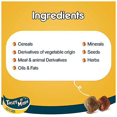 Pedigree Tasty Minis Adult Dog Treat - Chicken & Duck Flavour Chunks, 130 g (Pack of 8) 