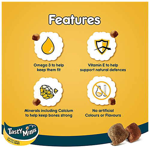 Pedigree Tasty Minis Adult Dog Treat - Chicken & Duck Flavour Chunks, 130 g (Pack of 8) 