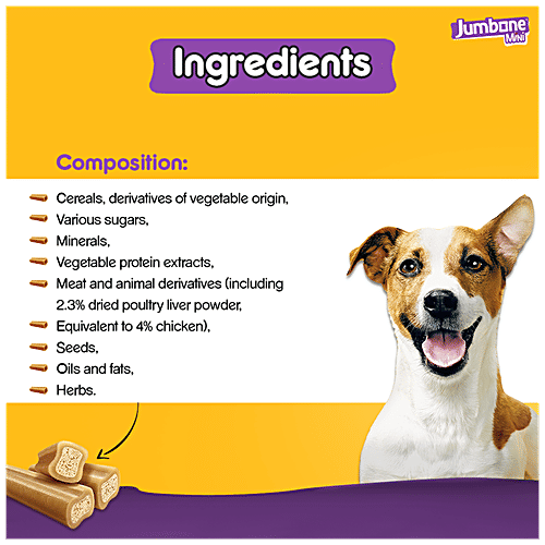 Pedigree Jumbone Mini Adult Dog Treat - Chicken & Lamb (4 Treats), 160 g (Pack of 8) 