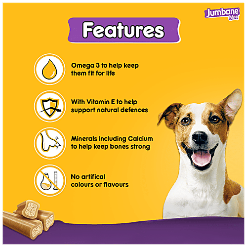 Pedigree Jumbone Mini Adult Dog Treat - Chicken & Lamb (4 Treats), 160 g (Pack of 8) 