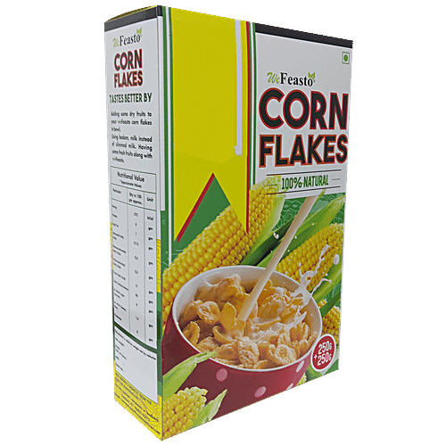 WeFeasto Corn Flakes, 500 g (Get 250 g Free Inside) 