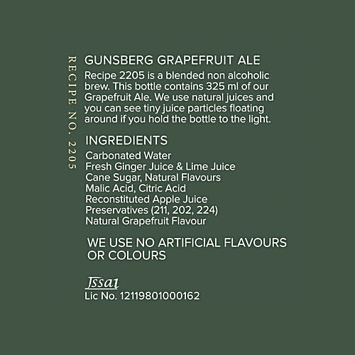 Gunsberg Ale of Grapefruits - A Traditional Recipe, 330 ml  