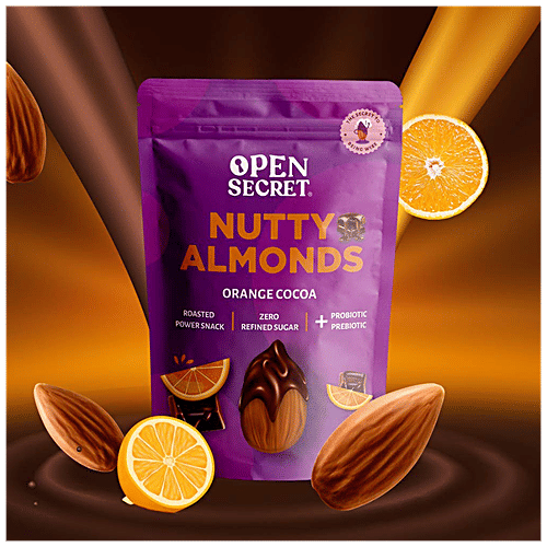 Open Secret Nutty Almonds - Orange Cocoa, Zero Refines Sugar, 135 g  