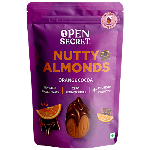 Open Secret Nutty Almonds - Orange Cocoa, Zero Refines Sugar, 135 g  