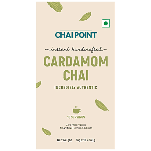 Chai Point Cardamom Instant Chai, 140 g (10 Sachets  x 14 g each) 