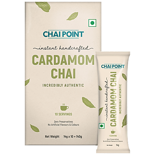 Chai Point Cardamom Instant Chai, 140 g (10 Sachets  x 14 g each) 