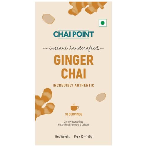 Chai Point Ginger Instant Chai, 140 g (10 Sachets x 14 g each) 