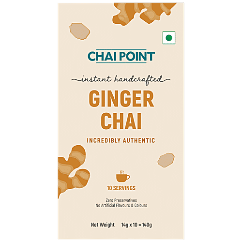 Chai Point Ginger Instant Chai, 140 g (10 Sachets x 14 g each) 