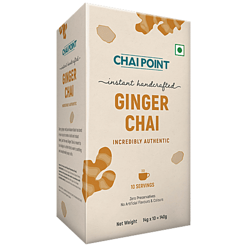 Chai Point Ginger Instant Chai, 140 g (10 Sachets x 14 g each) 