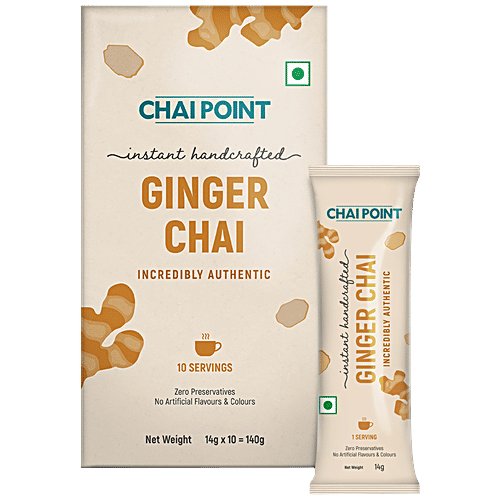 Chai Point Ginger Instant Chai, 140 g (10 Sachets x 14 g each) 