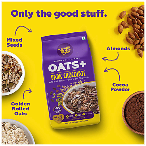Yoga Bar Oats - Dark Chocolate, Healthy, High In Fibre, Breakfast Cereal, Gluten Free, 400 g  Oat-rageously great!
 Very chocolatey, Very yummy