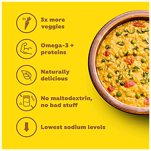 Yoga Bar Super Oats - Dal Khichdi, 3x More Vegetables, Breakfast Cereal, Gluten Free, 400 g  