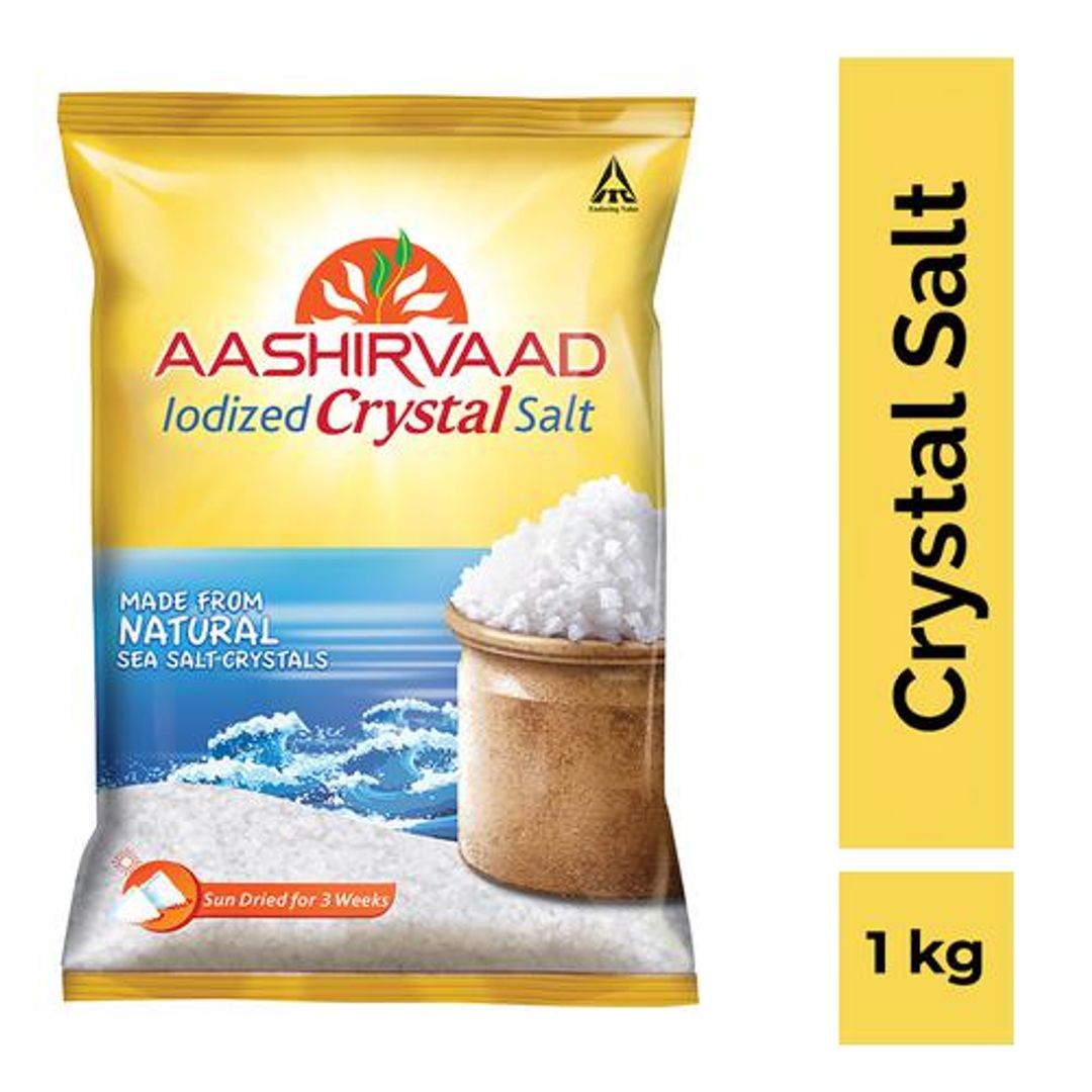 Aashirvaad Iodized Crystal Salt/Uppu, 1 kg 