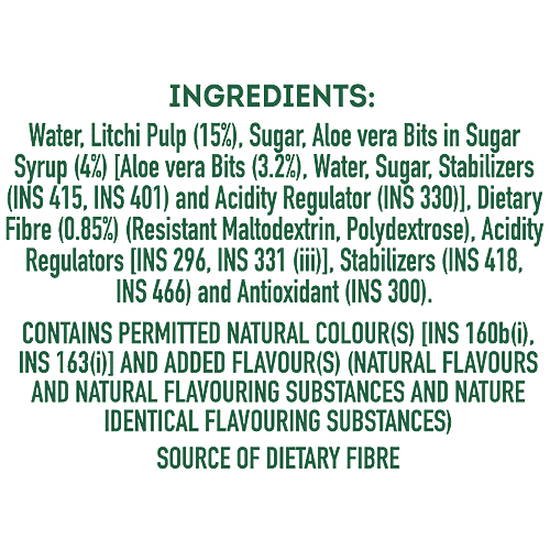 B Natural Shahi Litchi Juice With Aloe Vera Chunks, 750 ml Bottle 