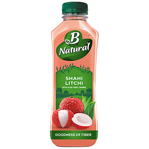 B Natural Shahi Litchi Juice With Aloe Vera Chunks, 750 ml Bottle 