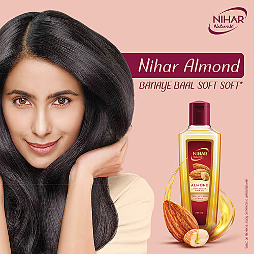 Buy Nihar Natural'S Almond Non Sticky Hair Oil With Vitamin E Online
