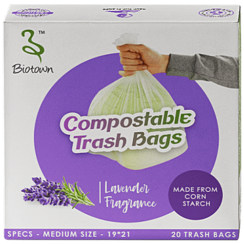 Biotown Compostable Garbage Bags - Lavender Fragrance, 180 g  