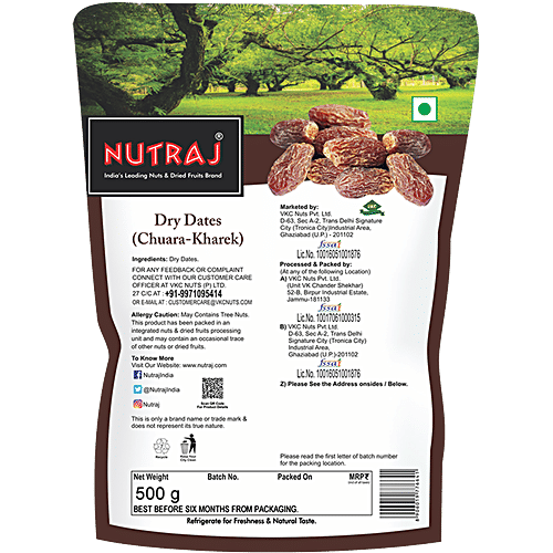 Nutraj Dry Dates Chuara - Kharek, 500 g Pouch