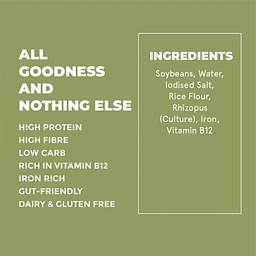 Hello Tempayy Natural Soybean Tempeh Cubes - Clean, Lean, Gut Friendly Protein, Make Curries, Stir Fries & More, 200 g 42g Protein Packed, Low Fat, Low Carbs, Fiber Rich