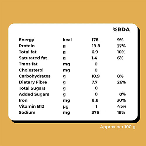 Hello Tempayy Spiced Tawa Masla Soybean Tempeh Cubes, 200 g  40g Protein Packed, Low Fat, Low Carbs, Fiber Rich