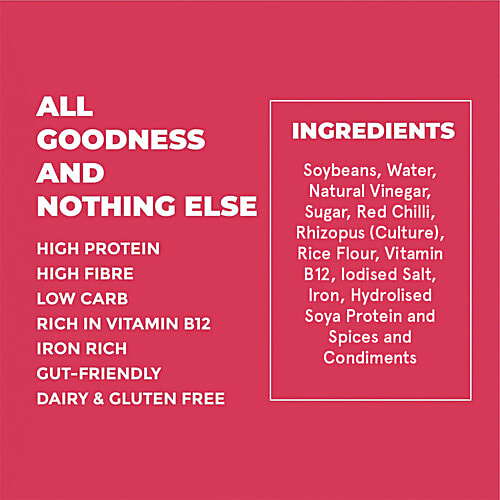 Hello Tempayy Simply Sriracha Tempeh Cubes - Clean, Lean Protein, Rich In Fibre. Make Noodles, Stir Fries & More., 200 g  40g Protein Packed, Low Fat, Low Carbs, Fiber Rich