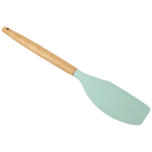 Yongsheng Silicon Spatula - Wooden Handle, Assorted Colour - For Cake Making, 1 pc  