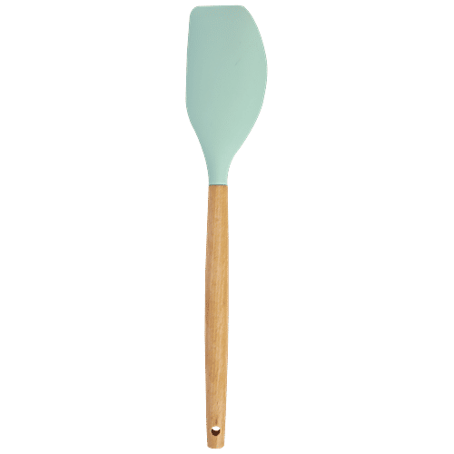 Yongsheng Silicon Spatula - Wooden Handle, Assorted Colour - For Cake Making, 1 pc  