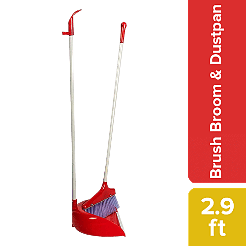 Buy Liao Broom & Dustpan Combo Plastic With Steel Stick, For Easy