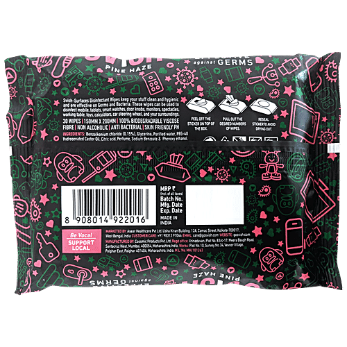 Svish On The Go Gadget Disinfectant Wet Wipes, 30 Pulls