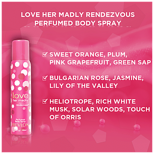 Revlon Love Her Madly Perfumed Deodorant Body Spray - Rendezvous, 100 ml  