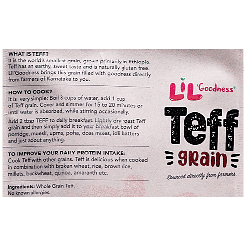 LiL'Goodness Teff Grain - Vegan & Non-GMO, Improves Gut Health, 200 g Pouch 