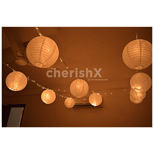 CherishX Paper Lantern - White, 11 pcs  