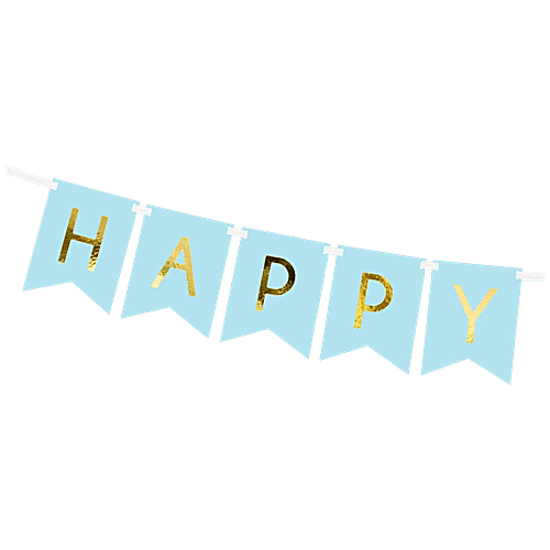 CherishX Happy Birthday Banner For Celebration - Premium Quality Blue, Bunting, 1 pc  