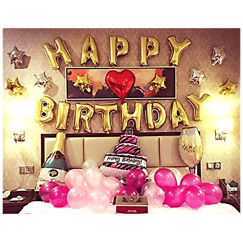 CherishX Happy Birthday Foil Balloon - Silver Colour, 16 Inches Letter, 1 pc  
