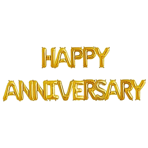 CherishX Happy Anniversary Foil Balloon Golden Colour For Party Decorations, 1 pc  
