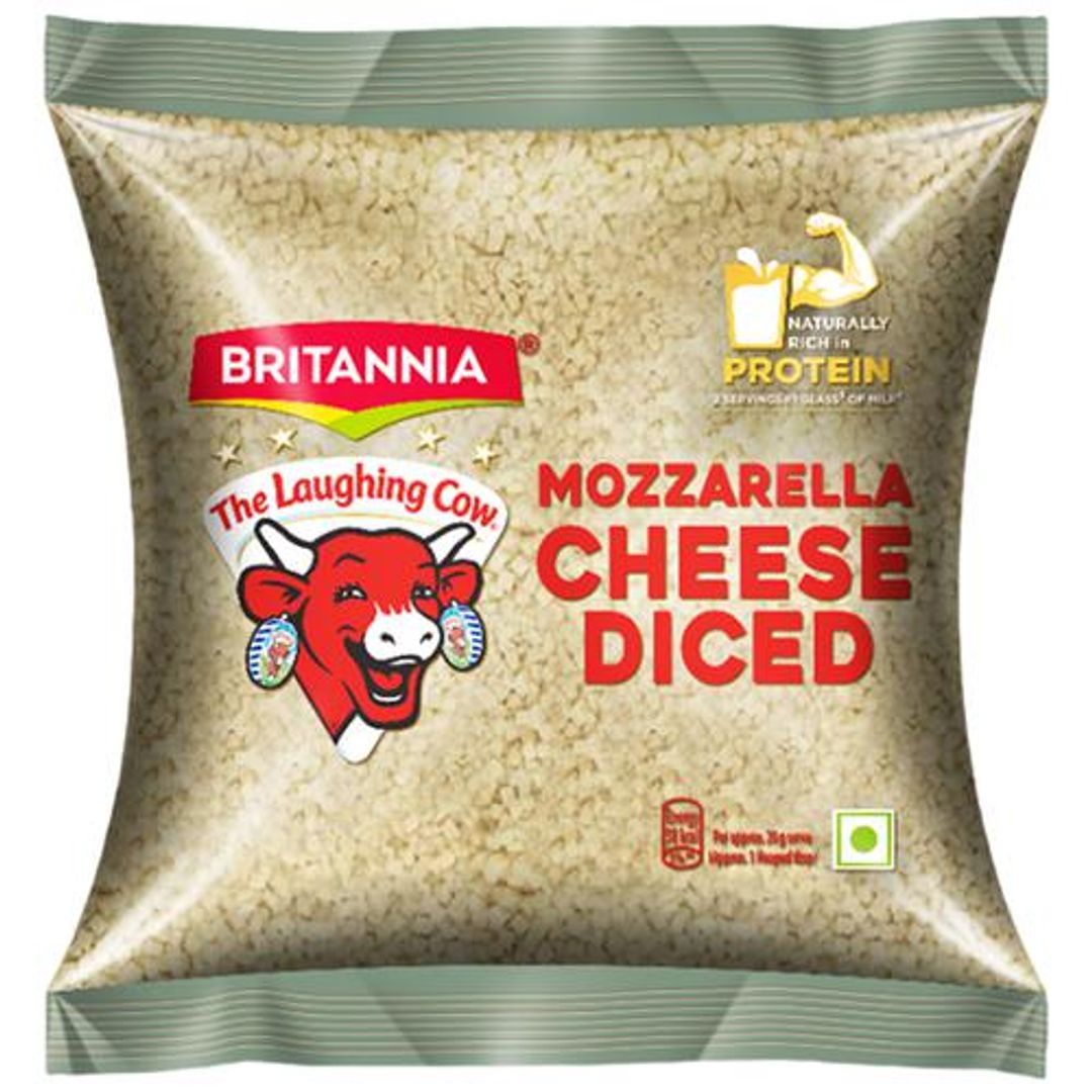 Britannia The Laughing Cow Mozzarella Cheese - Diced, 1 kg Pouch