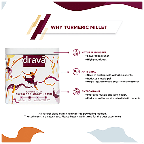 Drava Superfood Smoothie Mix - Turmeric Millet, 100 g Tin 