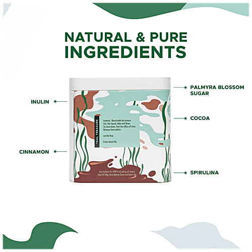 Drava Superfood Latte Mix - Organic Cocoa & Spirulina, 100 g Tin 