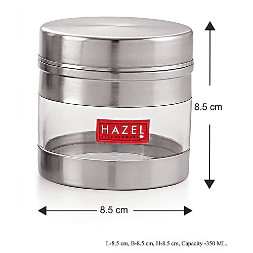 Buy HAZEL Stainless Steel Transparent See Through Container Silver