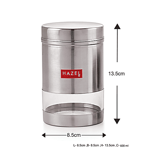 Buy HAZEL Stainless Steel Transparent See Through Container Silver