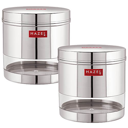 Buy HAZEL Stainless Steel Transparent Wide Mouth See Through Container