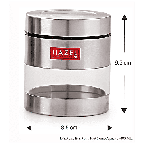Buy HAZEL Stainless Steel Transparent See Through Container Silver