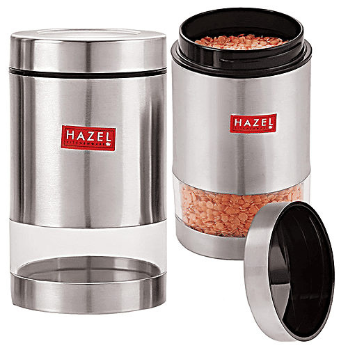 Buy HAZEL Stainless Steel Transparent See Through Container Silver